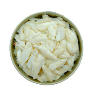 Super Lump Meat premium is composed mostly of broken jumbo lumps and smaller whole lumps of crab meat, served with premium quality.